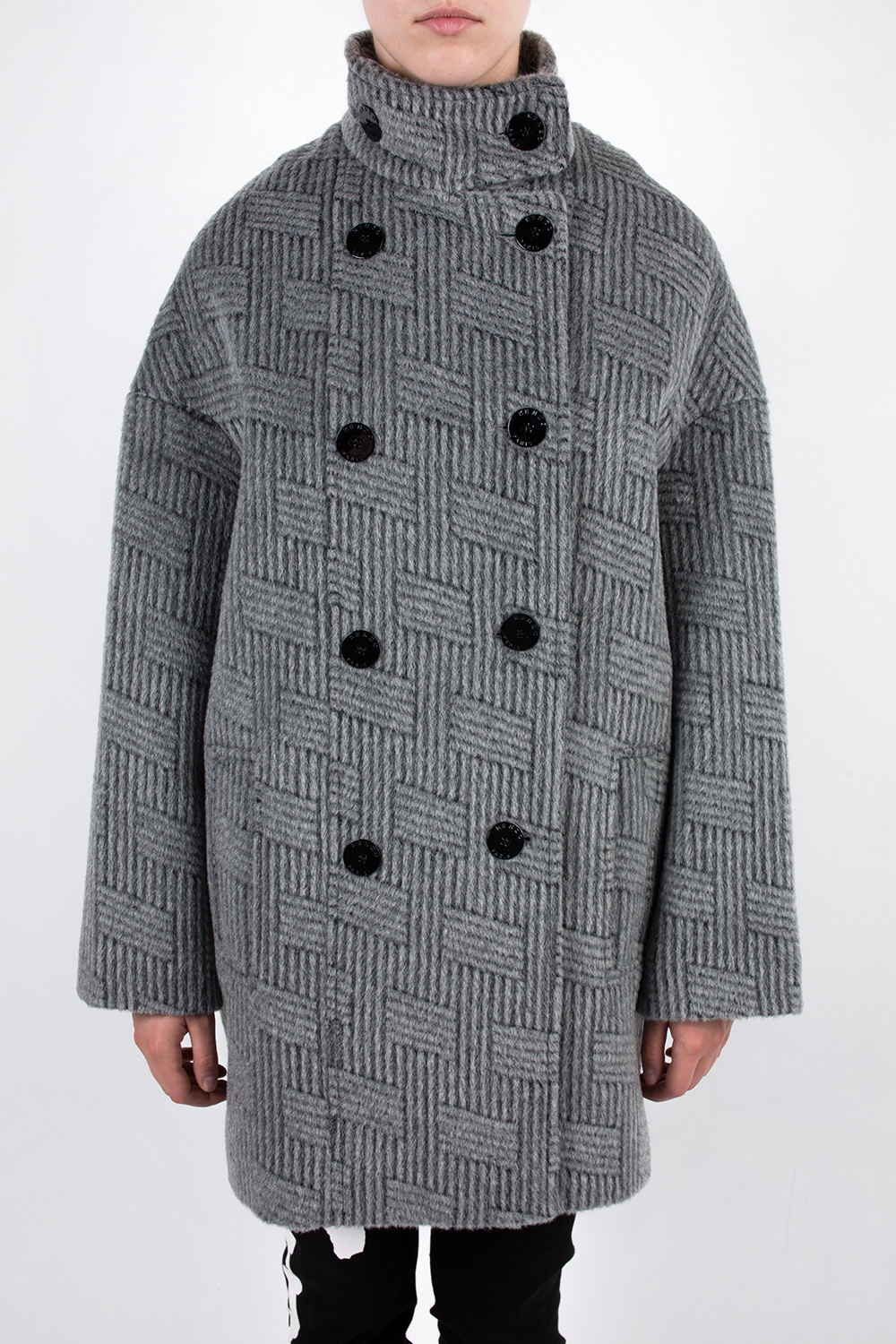 Grey Patterned double-breasted coat Kenzo - Vitkac Canada